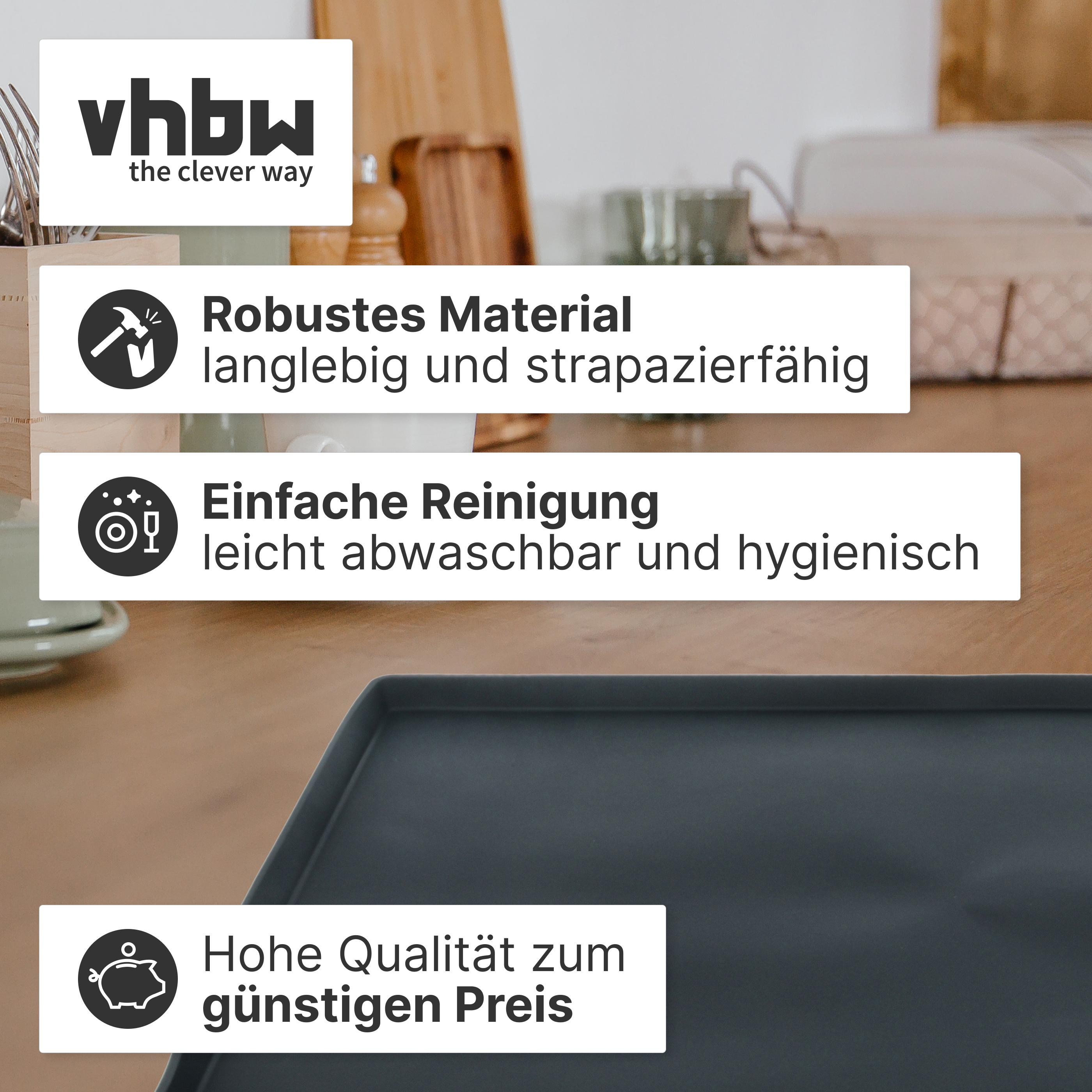 Logo und Vorteile: robust, leicht zu reinigen, gutes Preis-Leistungs-Verhältnis.