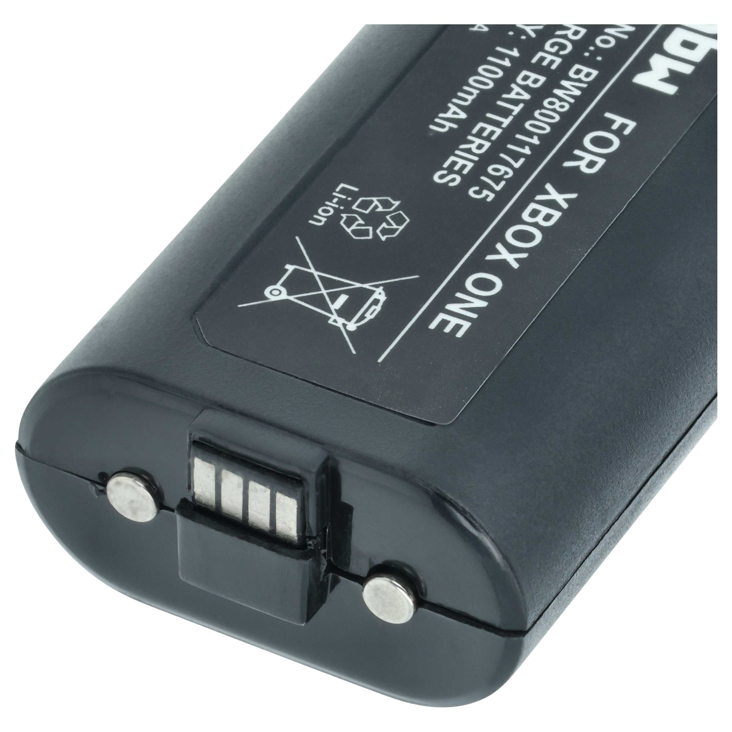 Schwarzer Akku für Xbox One mit 1100mAh, Li-ion, Ladebatterie.