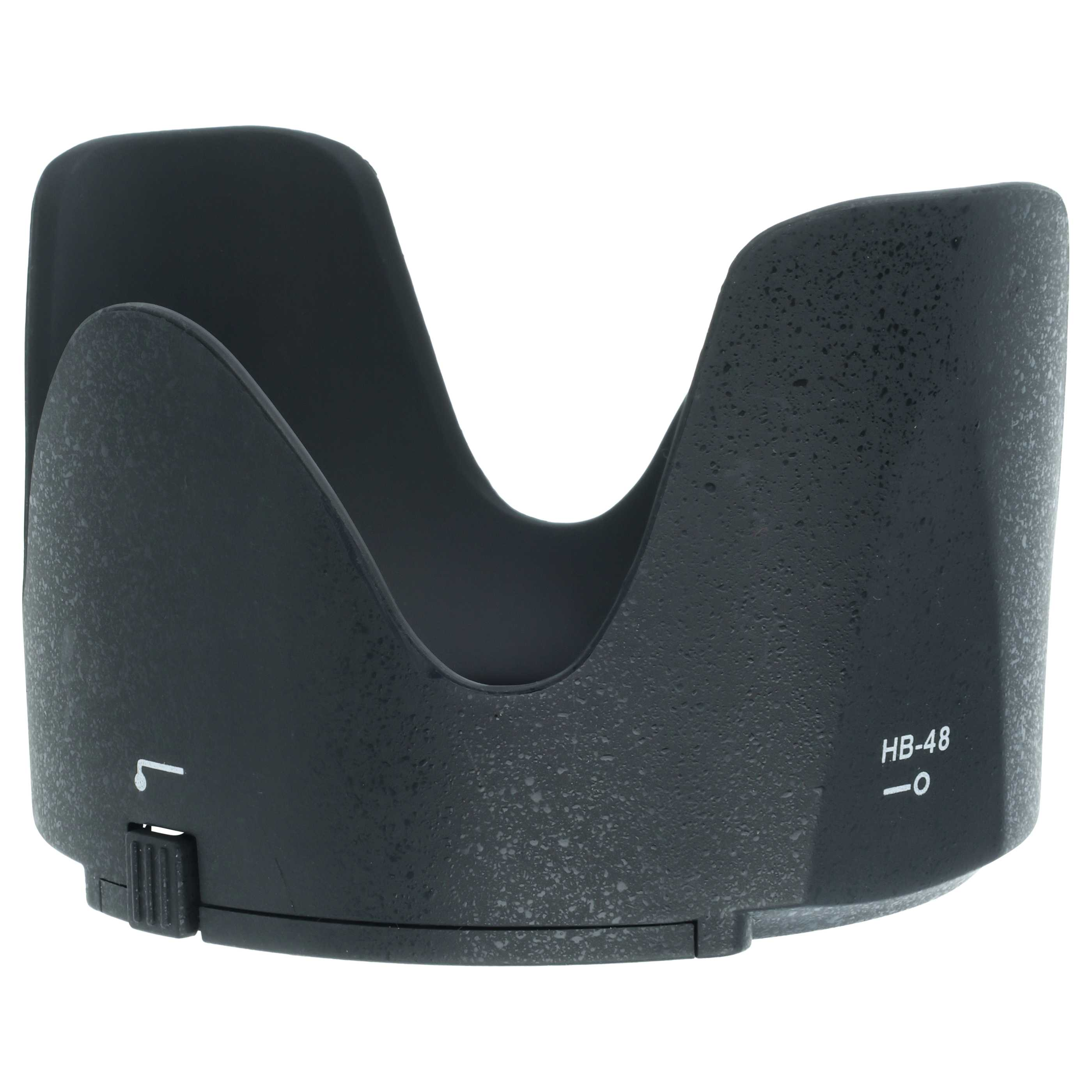 Schwarze Sonnenblende mit HB-48-Markierung, weißer Hintergrund.