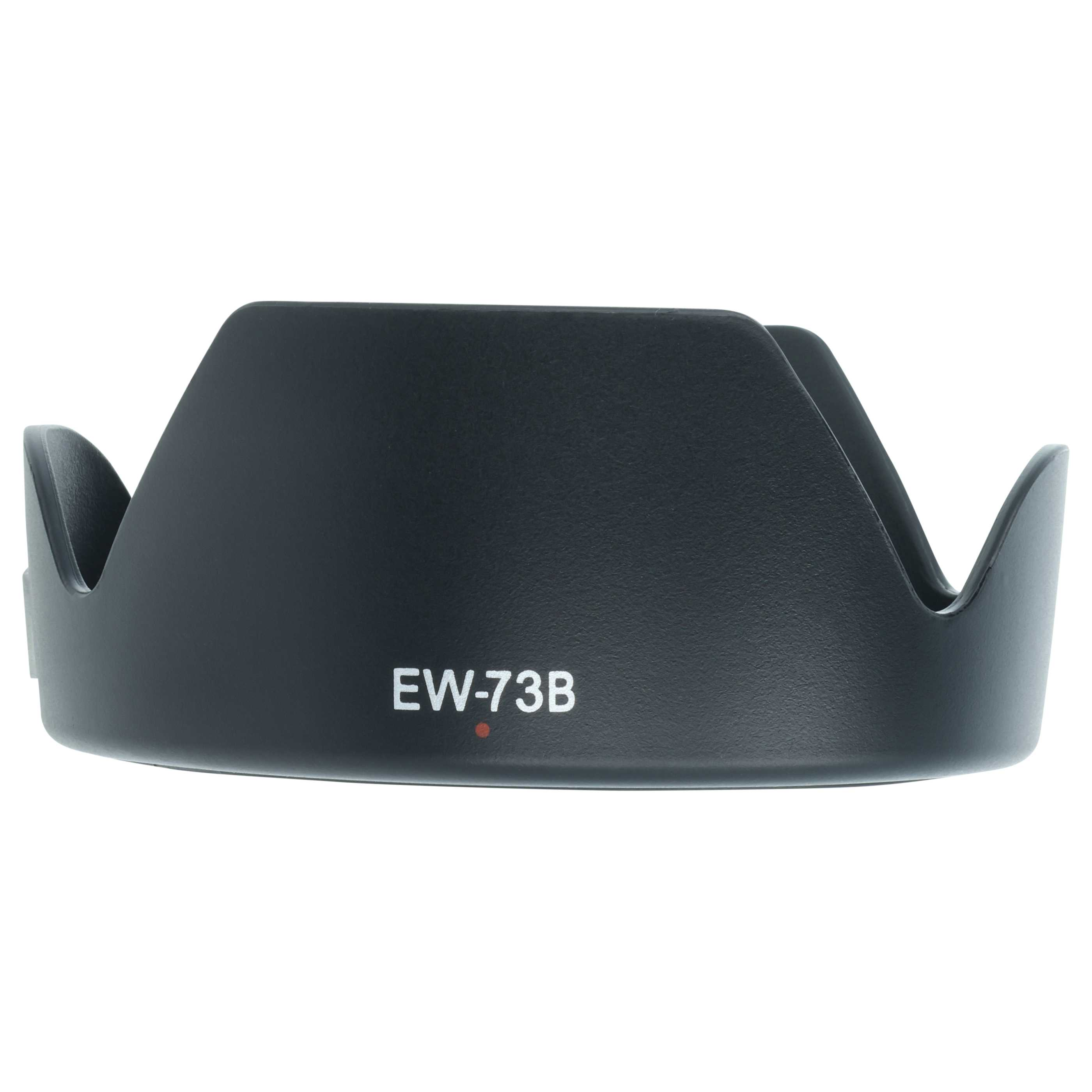 Schwarze Kamera-Objektivhaube mit der Aufschrift EW-73B.