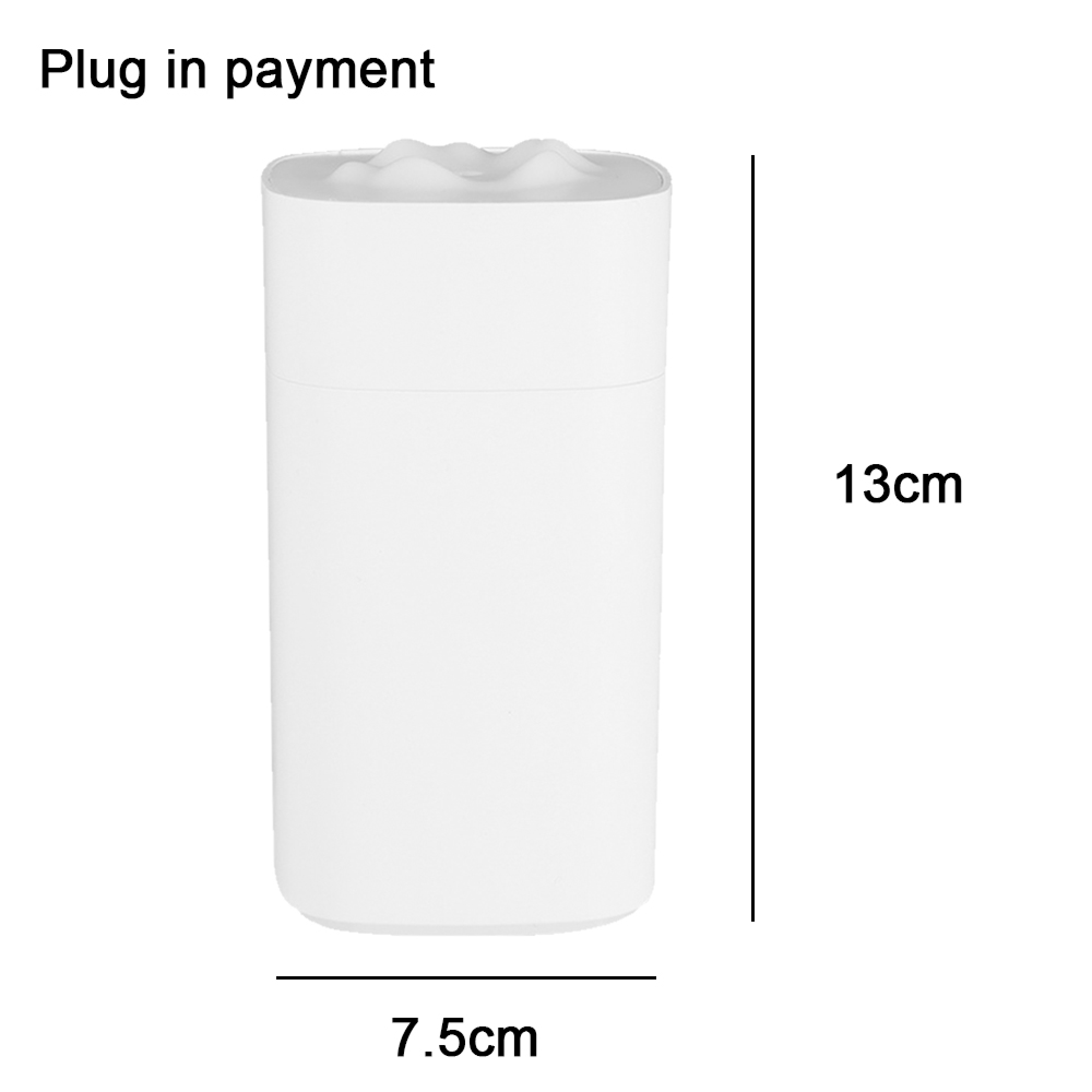 Weiße Dose mit gewelltem Deckel, 13cm hoch, 7,5cm breit.