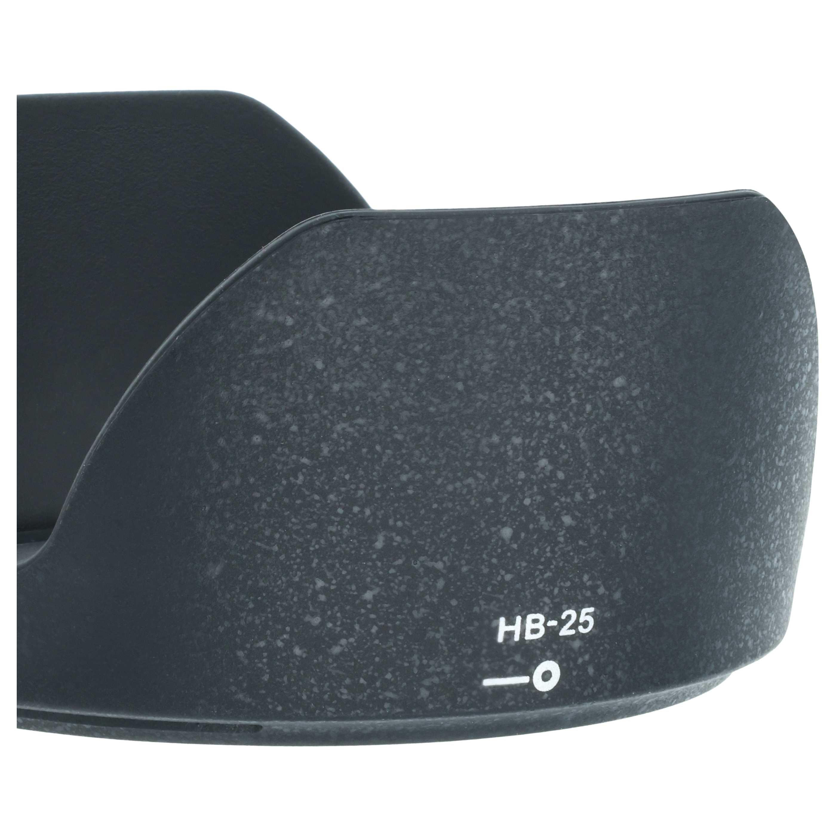 Schwarze Gegenlichtblende mit der Aufschrift "HB-25".