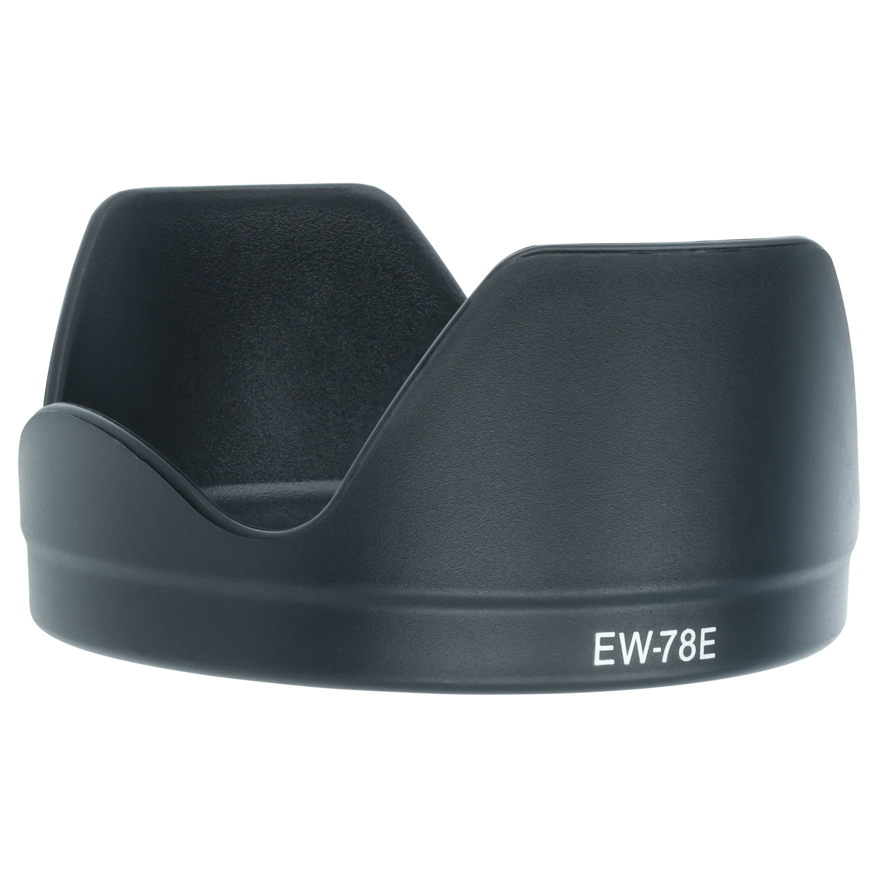 Schwarze Kamera-Objektivhaube mit der Aufschrift EW-78E.