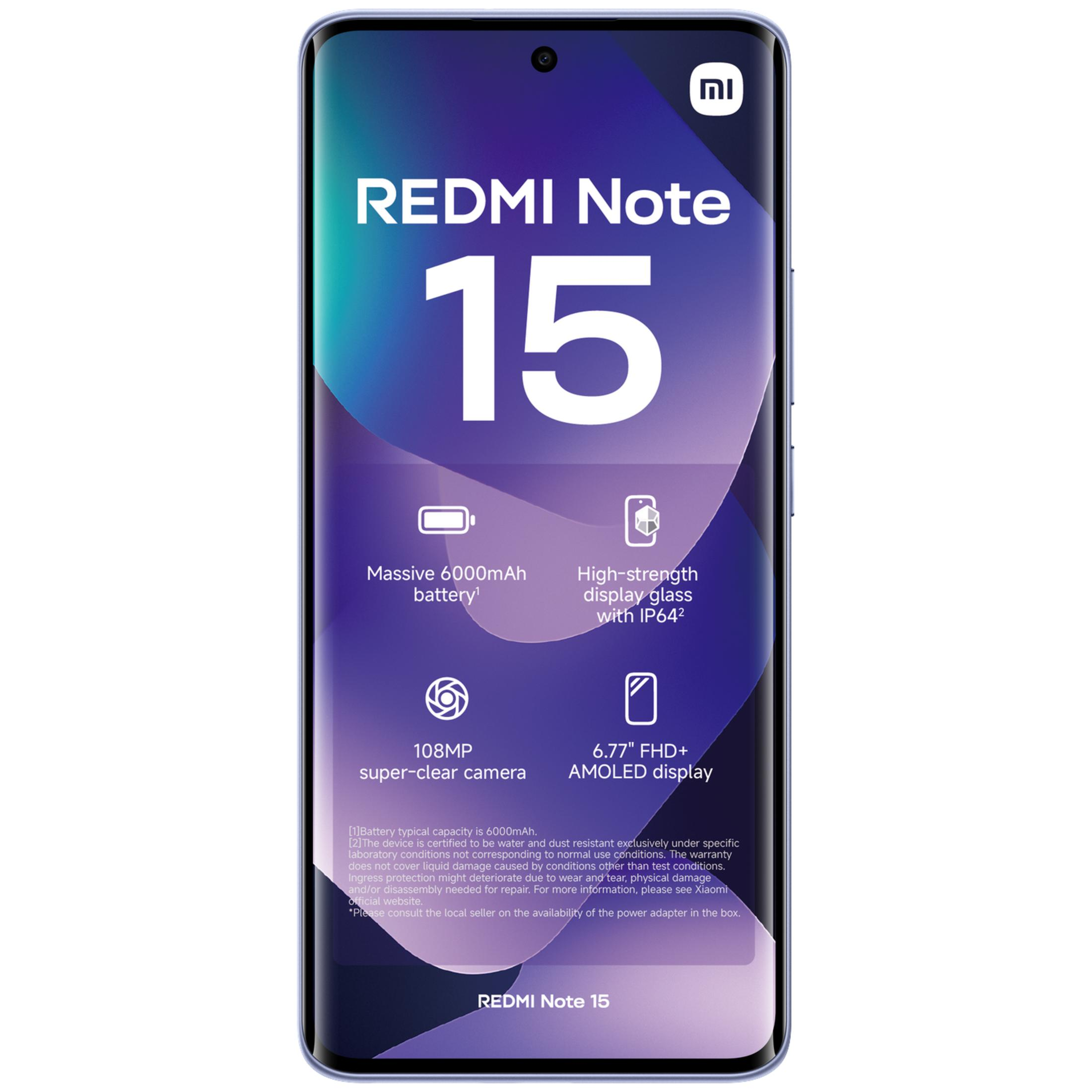 Redmi Note 15 Handy: 6000mAh Akku, 108MP Kamera, IP64 Glas.
