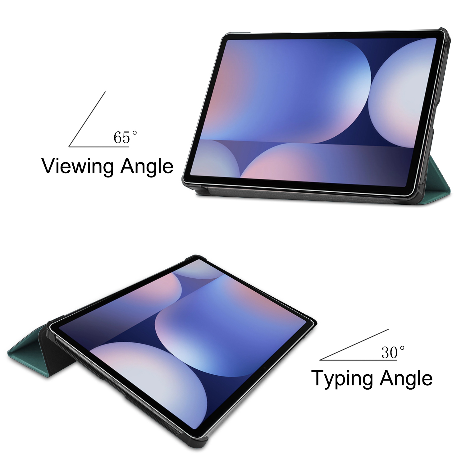 Tablet a 65° di angolo di visione e 30° di angolo di digitazione.