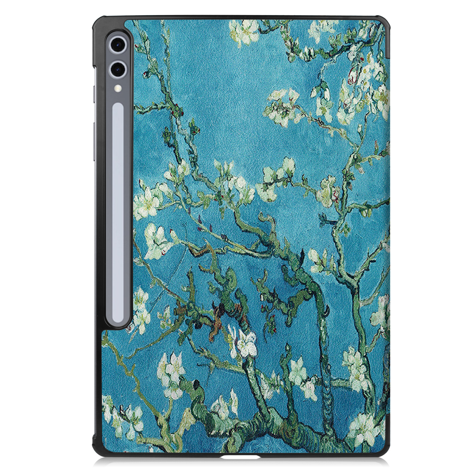 Custodia per tablet con dipinto Mandorlo in fiore di Van Gogh. Slot stilo a sinistra.