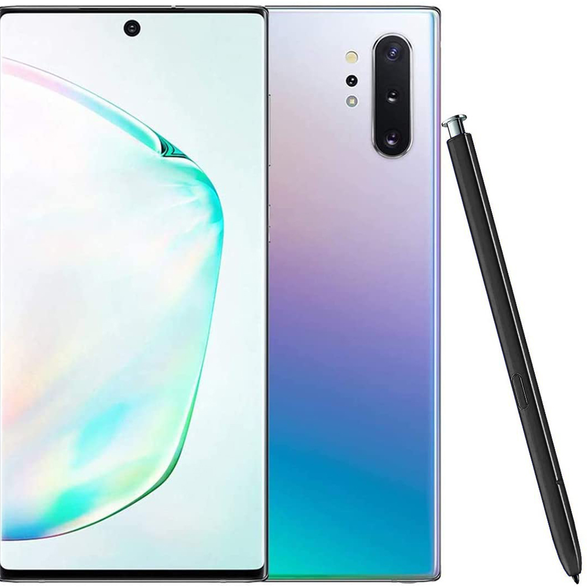 Ein Smartphone mit Stift auf weißem Hintergrund.