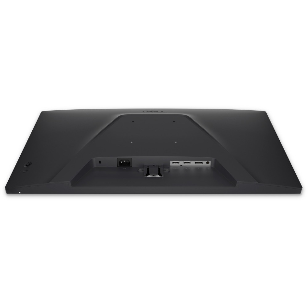 Tył czarnego monitora Dell pokazujący połączenia zasilania, HDMI i DisplayPort.