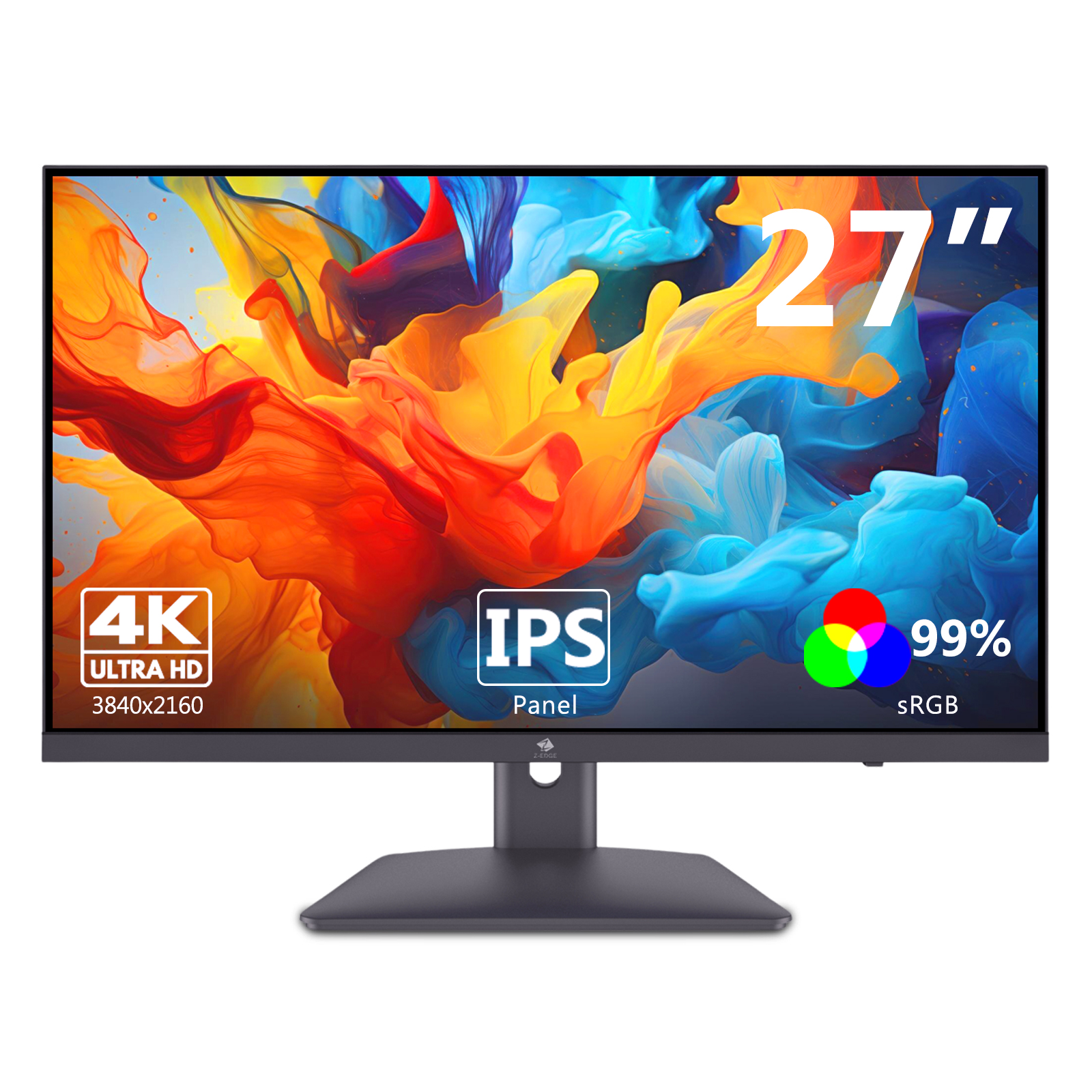 Un monitor IPS 4K Ultra HD de 27 pulgadas con 99% de gama de colores sRGB.