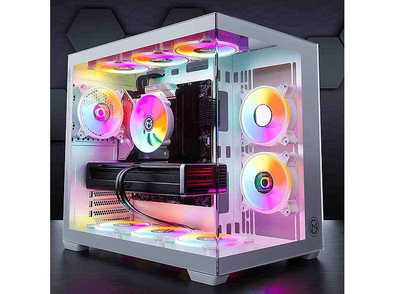 GAMEMACHINES Cube Snow Edition, RGB Kühler, Gaming PC mit AMD Ryzen™ 5 ...
