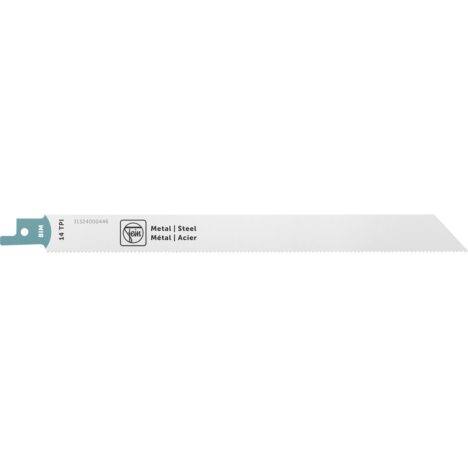 Ein Sägeblatt für Metall und Stahl mit 14 TPI und BIM-Markierung.