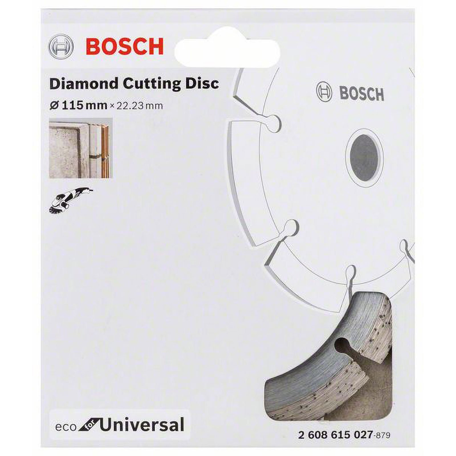 Bosch Diamanttrennscheibe 115mm, universell eco. Inkl. Schleifer-Symbol.