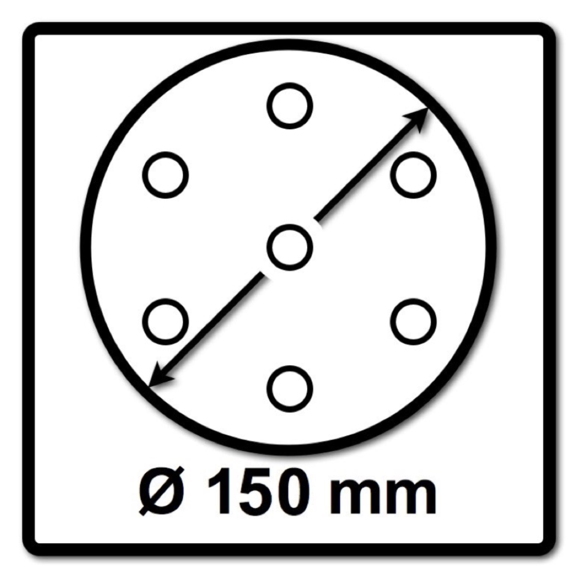Symbol für 150 mm Durchmesser mit 6 Kreisen