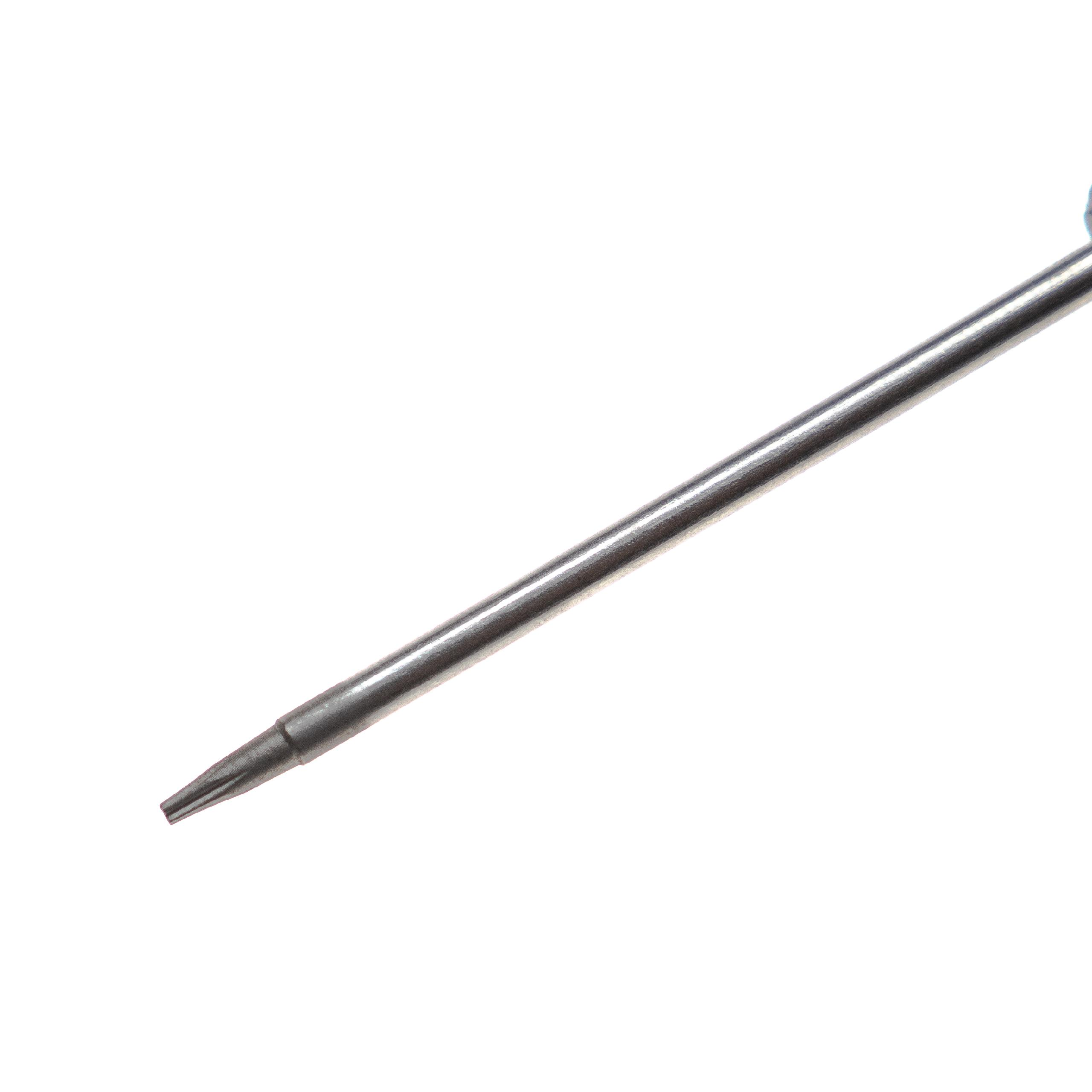Ein Torx-Schraubendreher mit Sternspitze auf weißem Hintergrund.