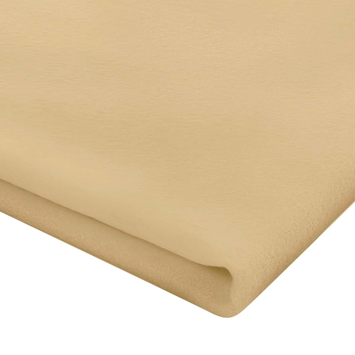 Un tessuto piegato color beige chiaro con una texture morbida e lanuginosa.