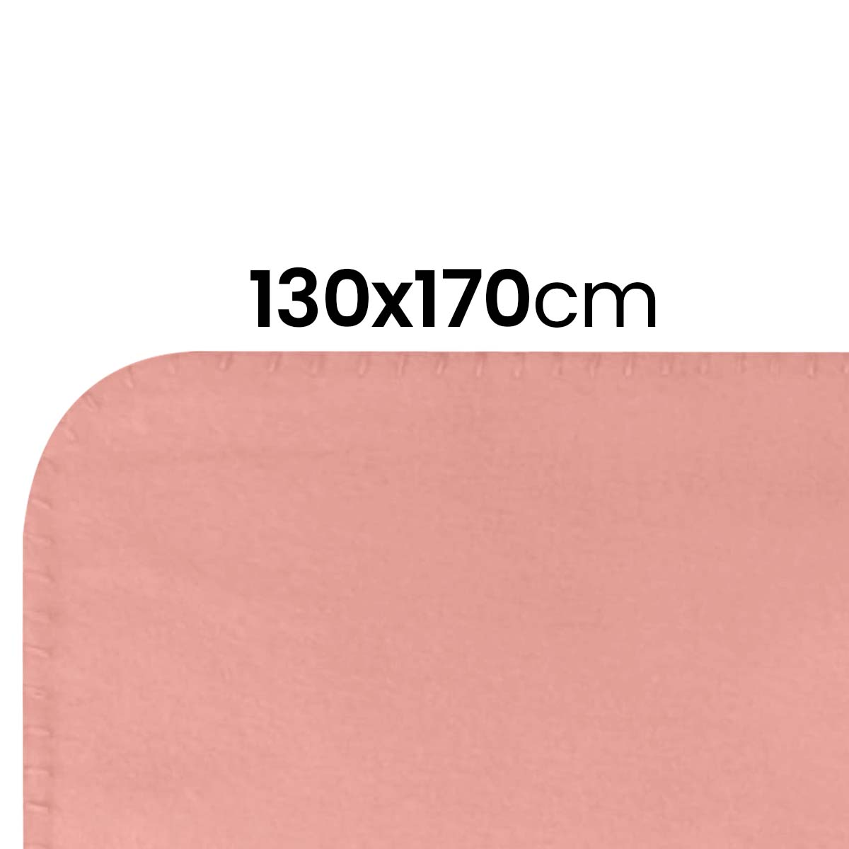 Coperta rosa con dimensioni 130x170cm.