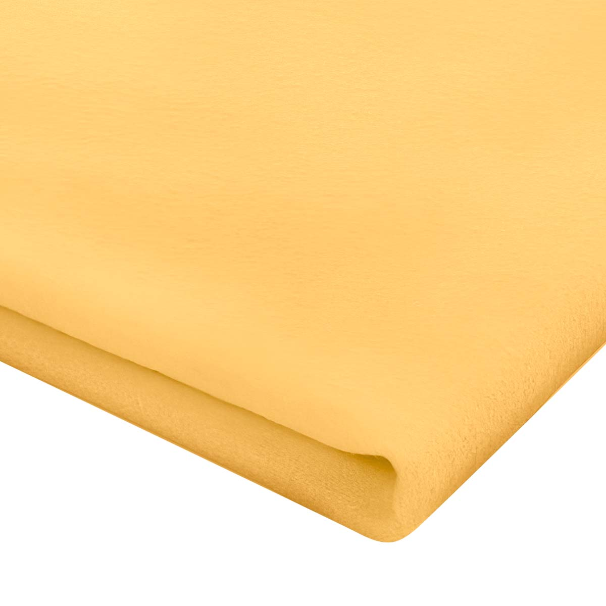 Un pezzo di tessuto liscio e giallo è piegato.