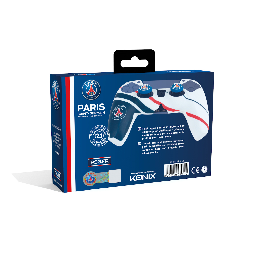 Pack impugnatura e protezione in silicone per controller DualSense, design Paris Saint-Germain.
