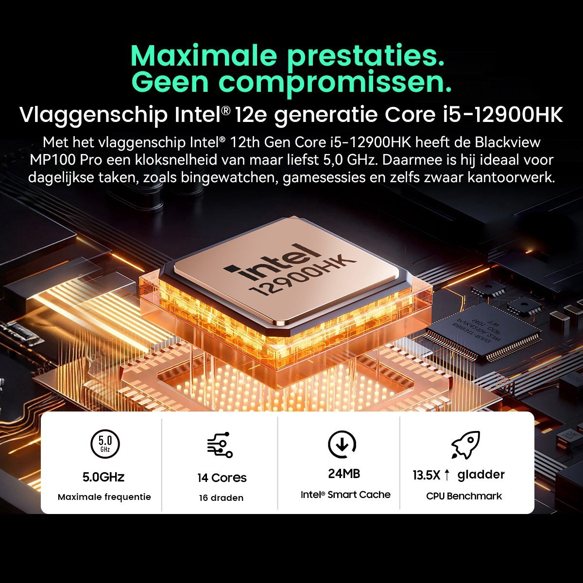 Intel Core i5-12900HK processor with 5.0 GHz, 14 cores, 24MB cache.