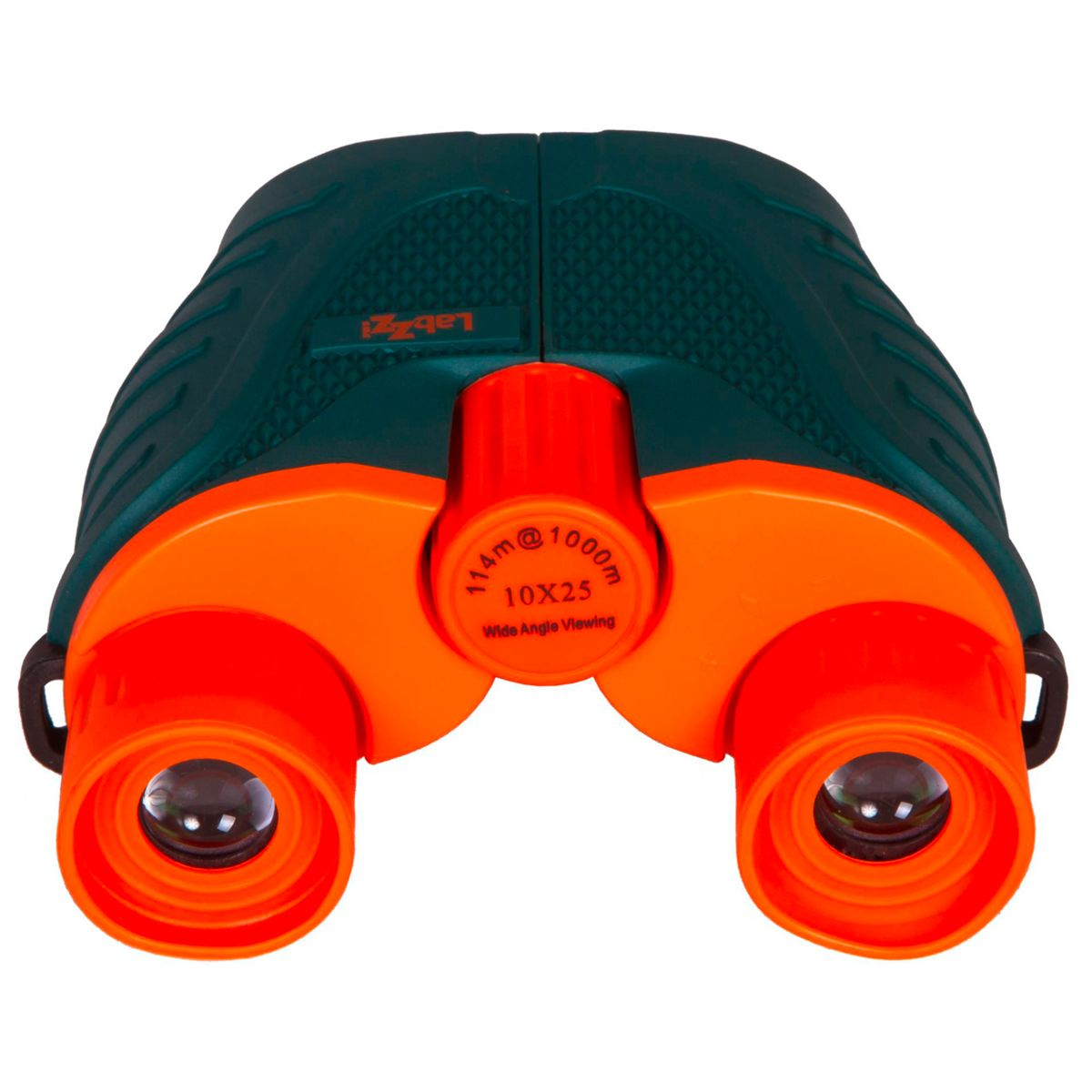 Binocolo per bambini verde e arancione con ingrandimento 10x25.