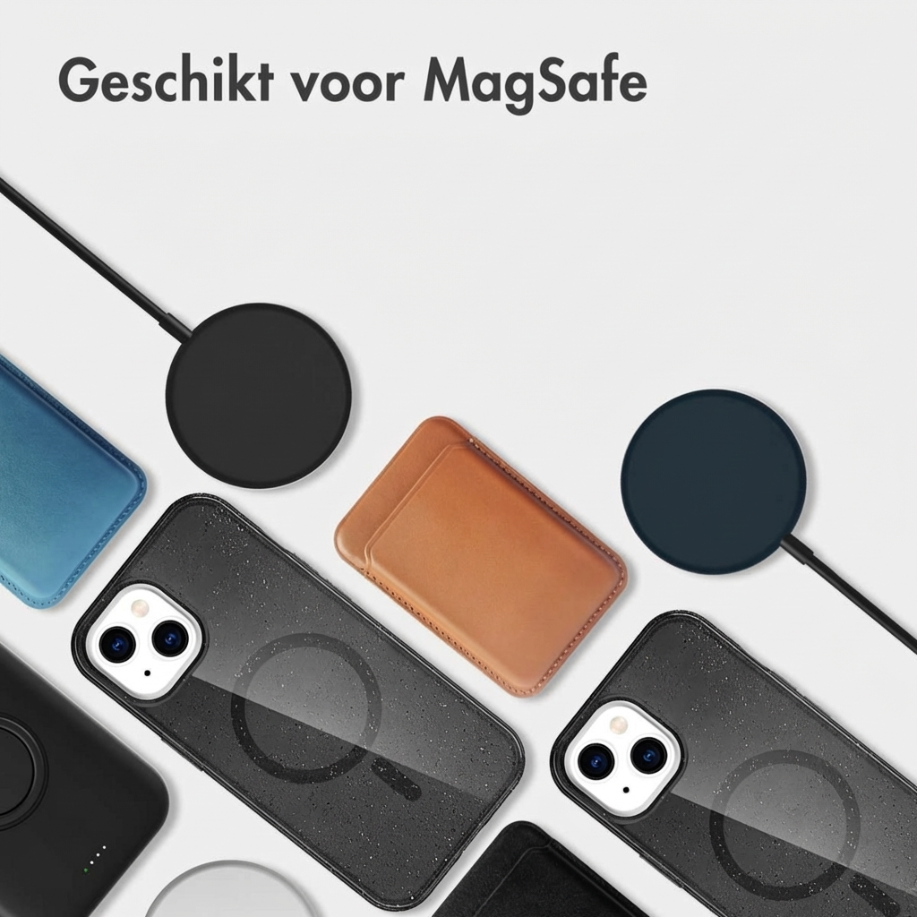 Multiple MagSafe compatible phone cases and chargers in various colors.
