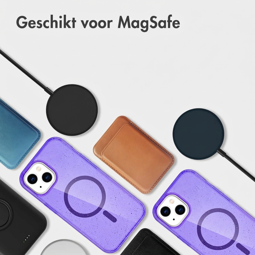Multiple iPhone cases and MagSafe chargers in various colors.