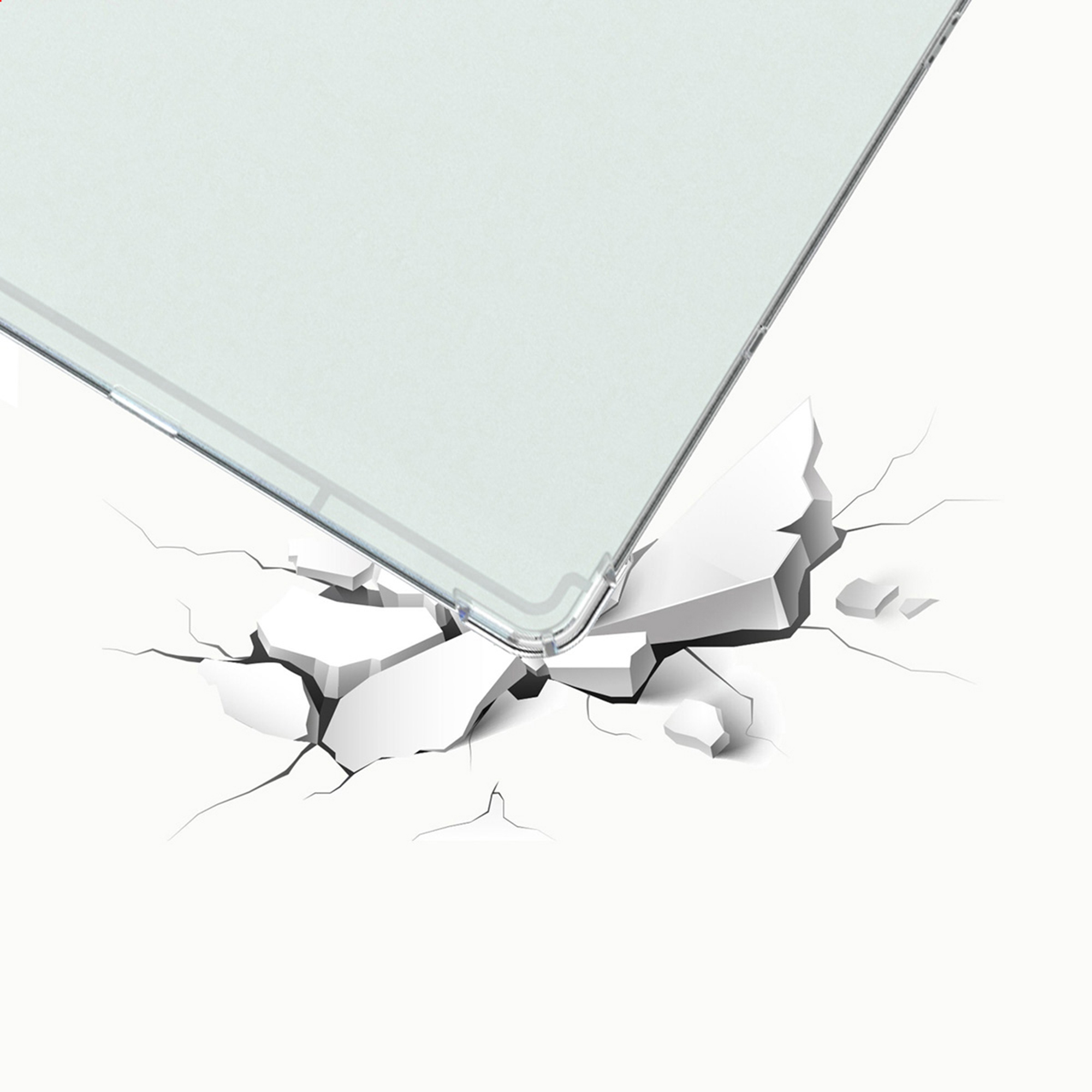 Un appareil transparent traversant une surface.