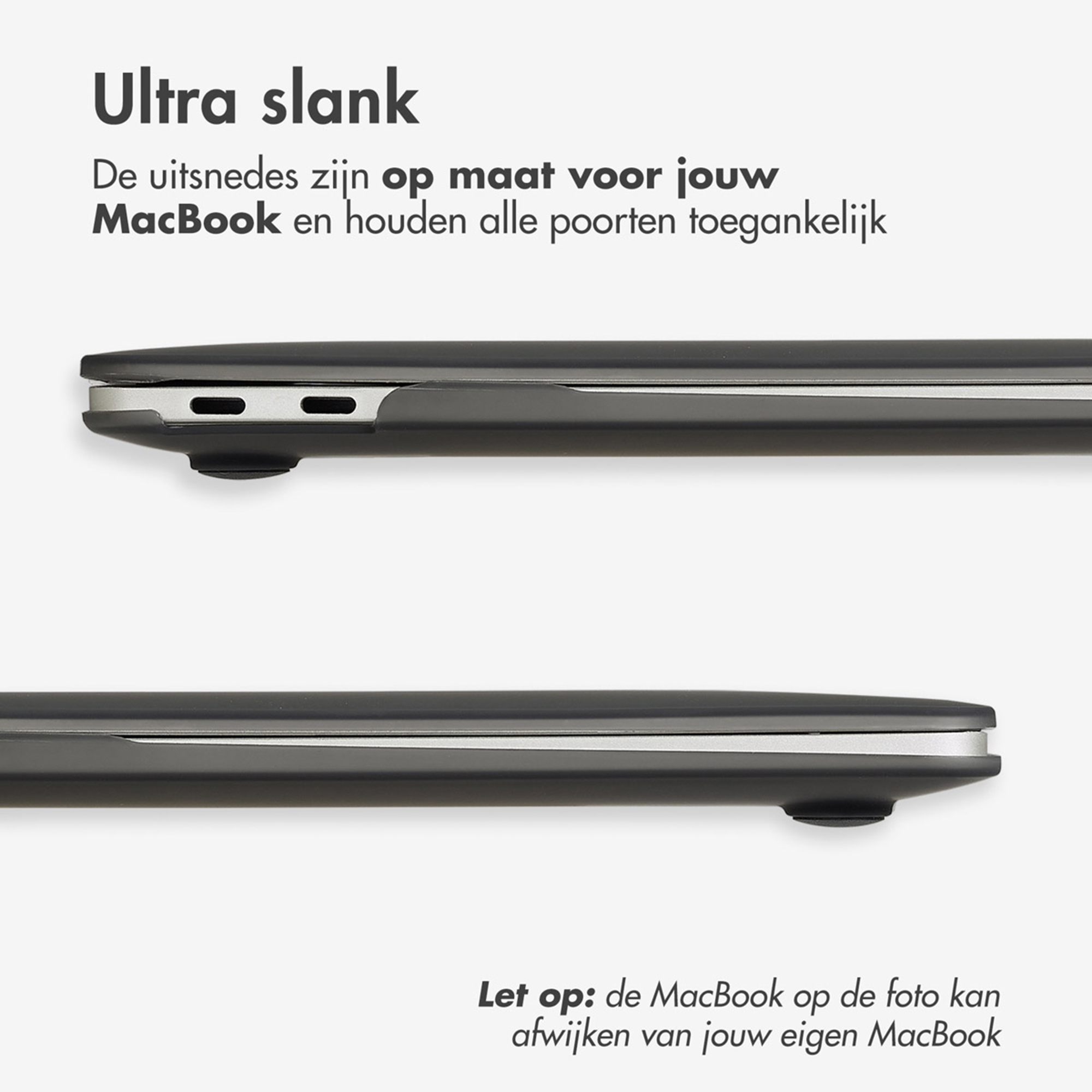 An ultra-slim MacBook cover with precise cutouts for ports.