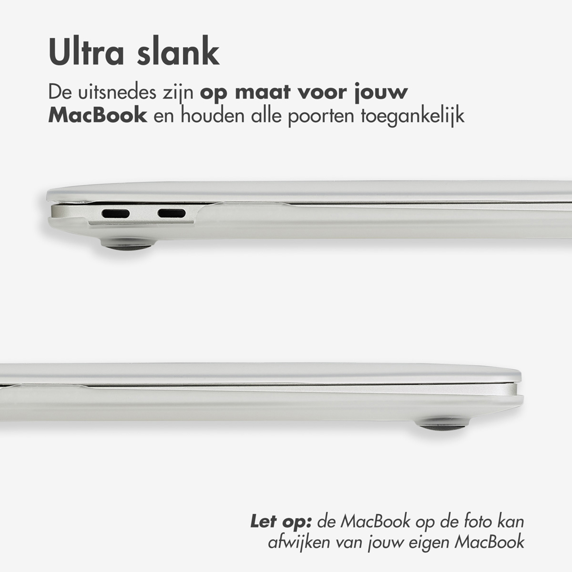 Ultra-schlankes MacBook-Cover mit präzisen Aussparungen.
