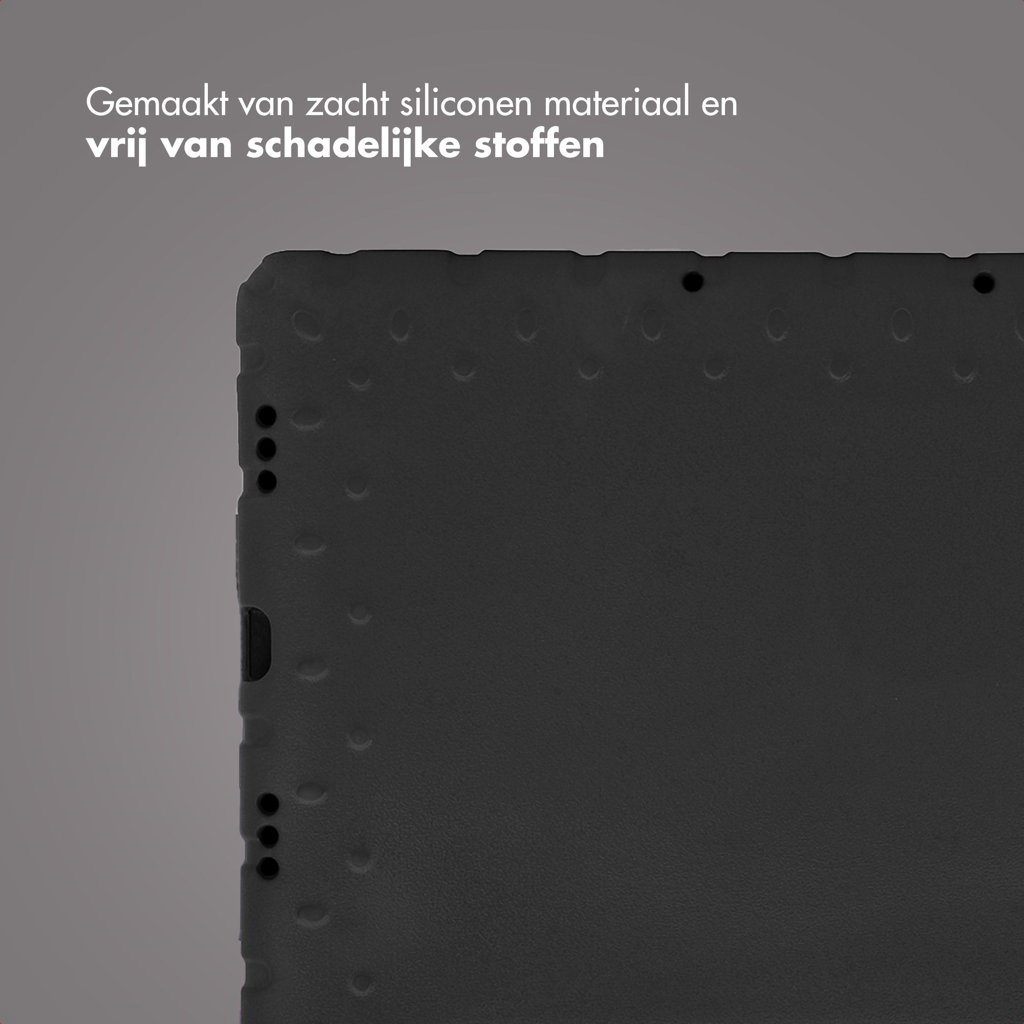 Black case with embossed dots and side buttons.