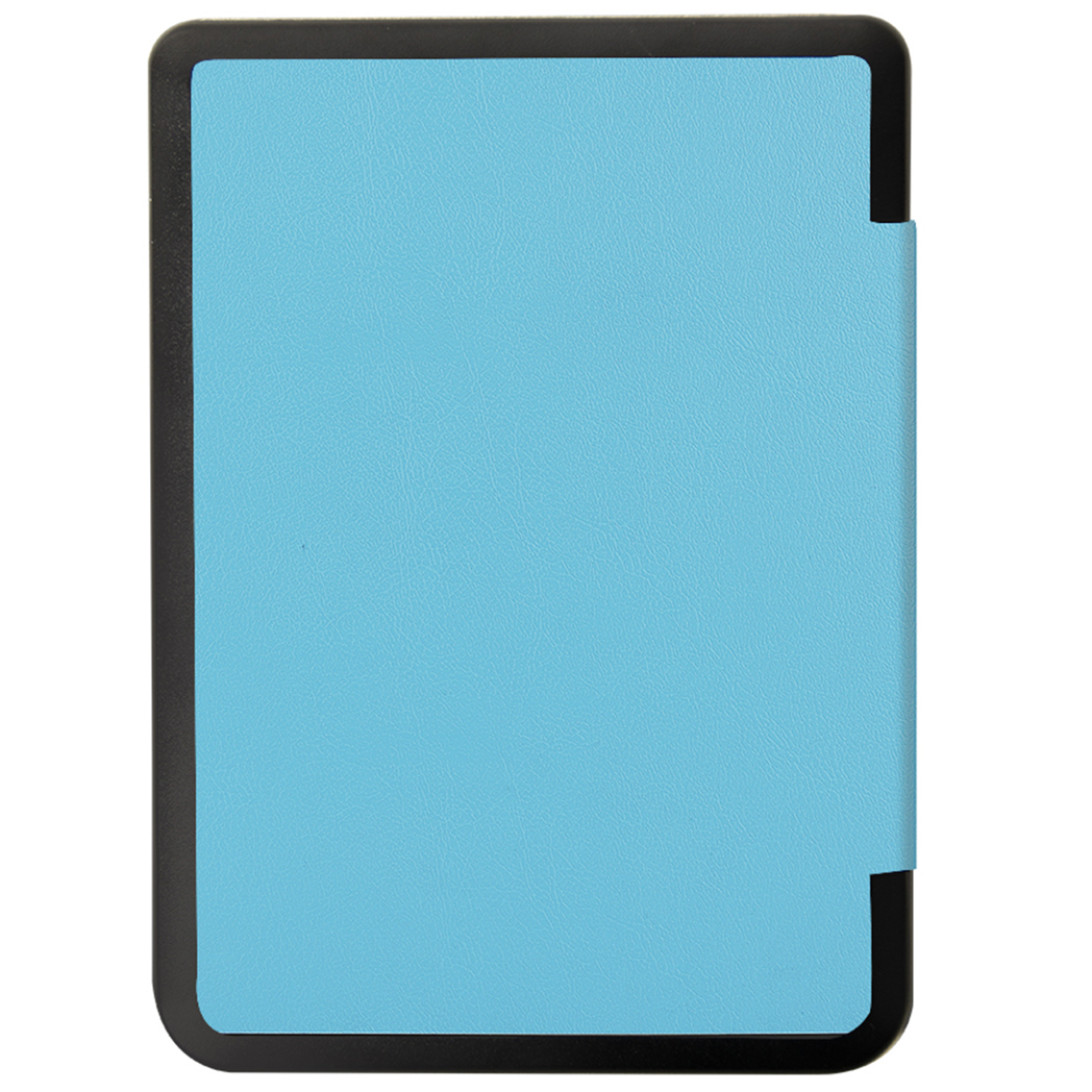 Une couverture de livre bleu clair avec bordure noire, sur fond neutre.