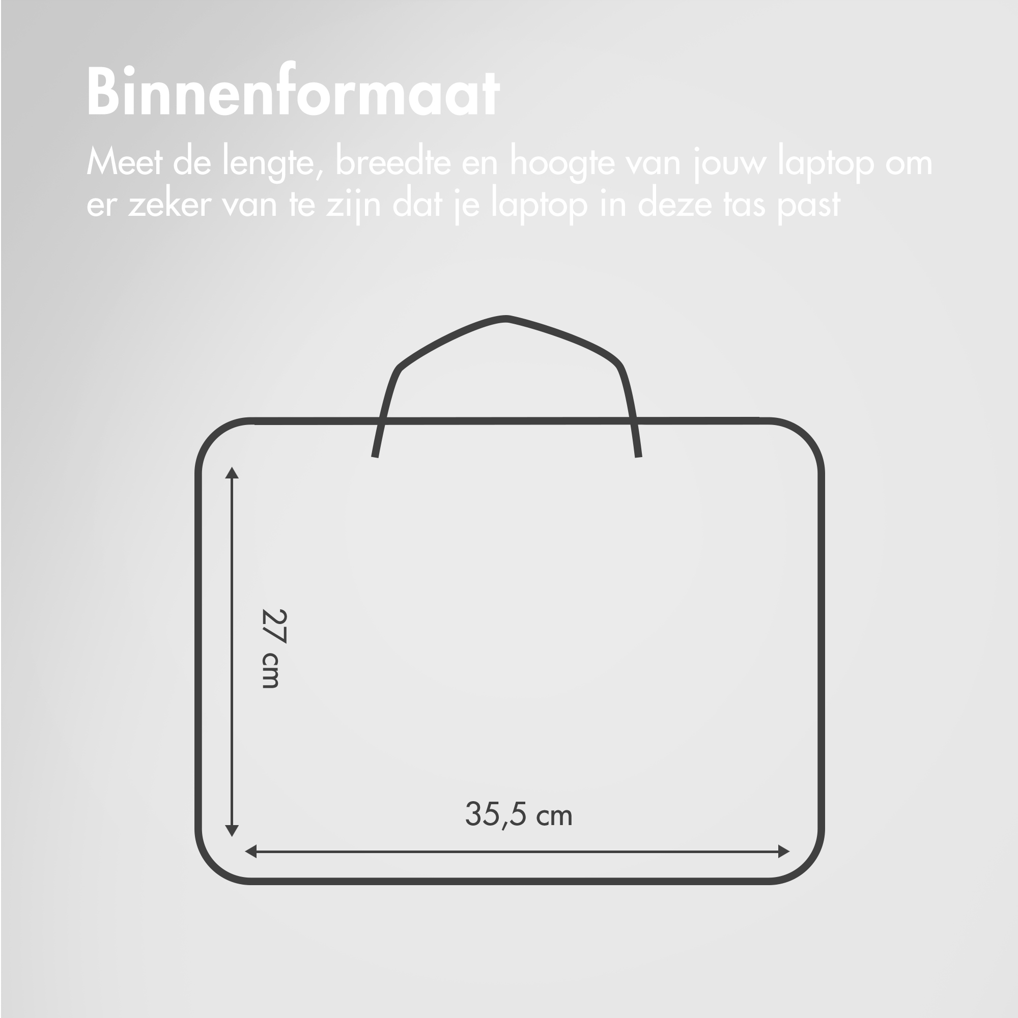 Bag dimensions: 27 cm height and 35.5 cm width.