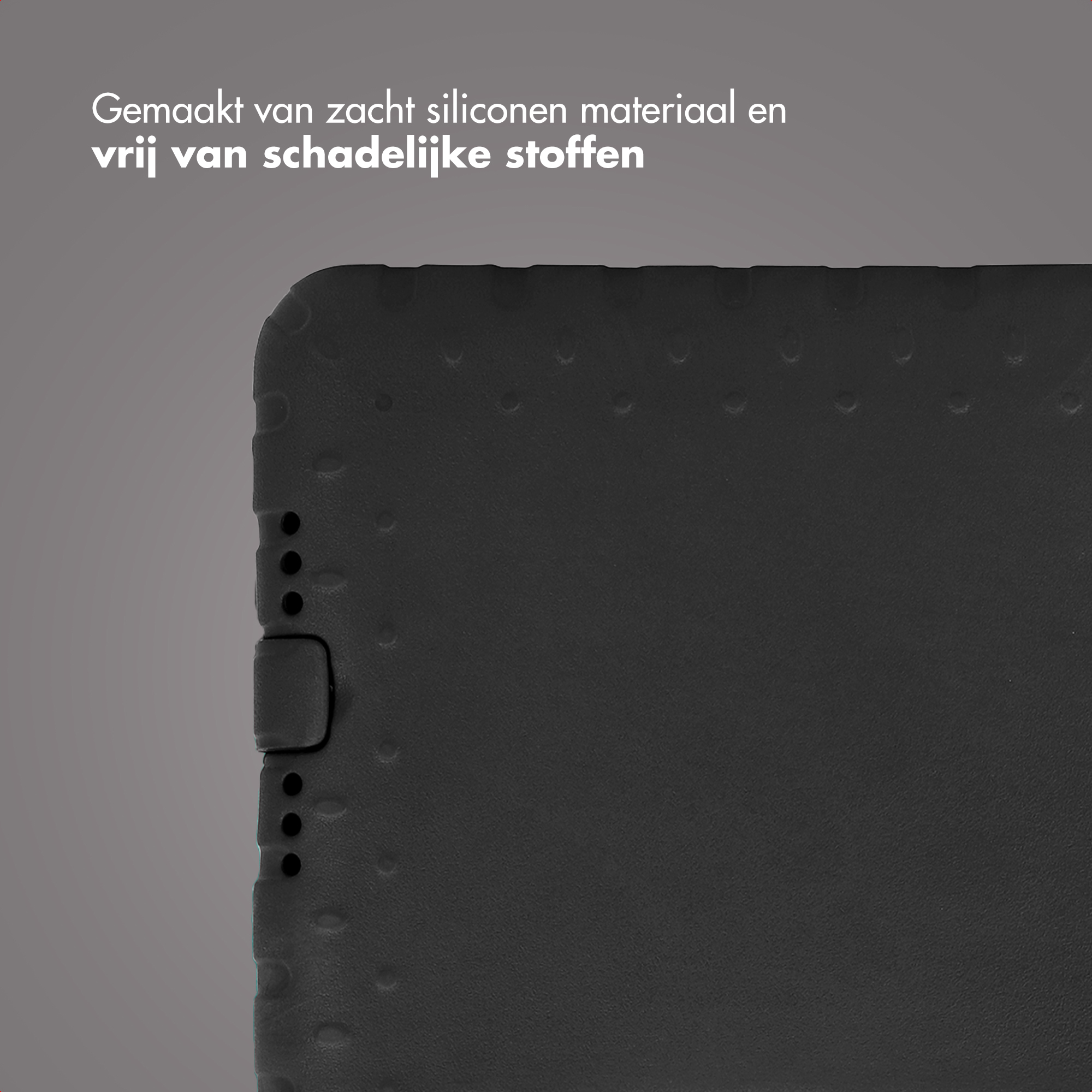 Black textured silicone material with small indented dots and three buttons on the side.