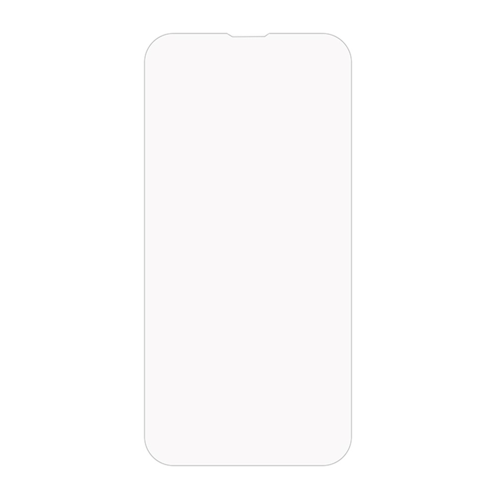 Un protecteur d'écran transparent pour smartphone sur fond blanc.