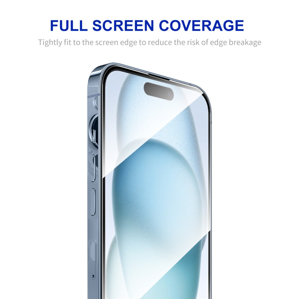 Un smartphone avec un protecteur d'écran couvrant tout l'écran.
