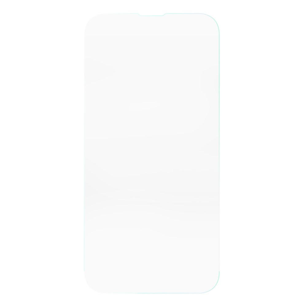Una protezione schermo trasparente per smartphone su sfondo bianco.