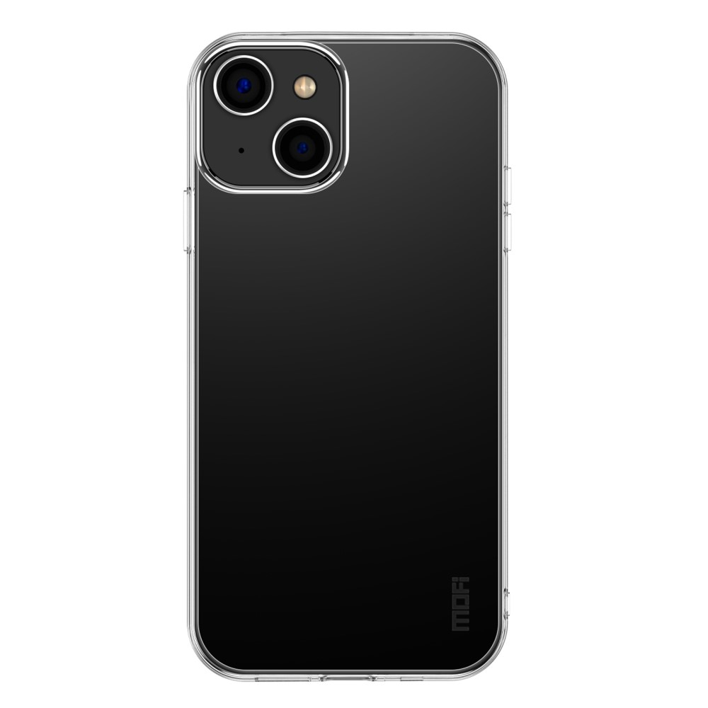 Una custodia nera per iPhone con due fotocamere, vista da dietro.