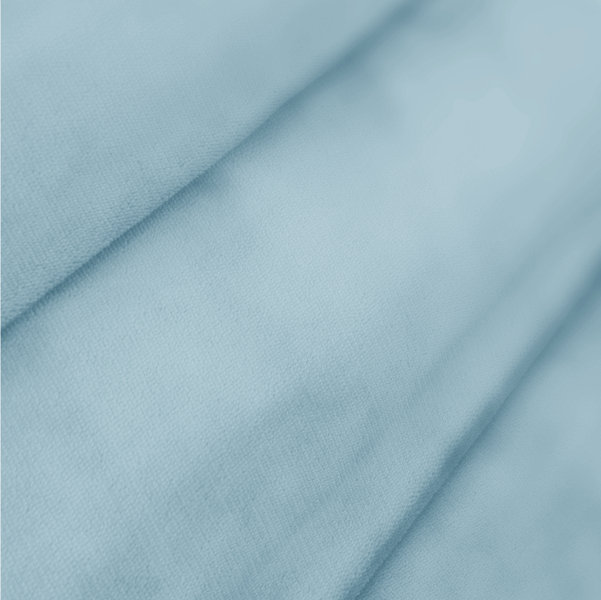 Light blue draped fabric texture with folds and a subtle grain.