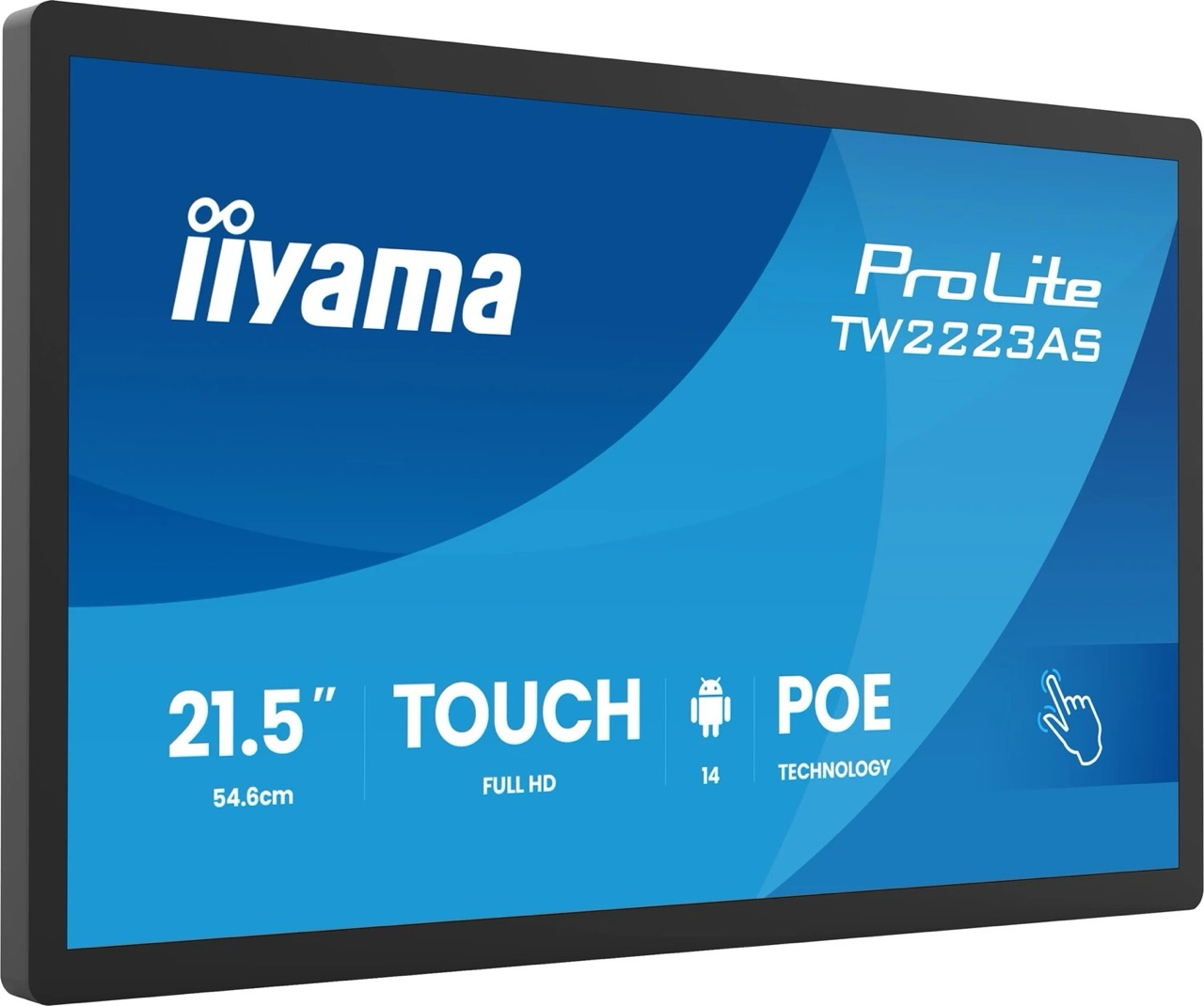 Iiyama ProLite TW2223AS Monitor: 21,5 Zoll, Touch, Full HD, Android 14, PoE.