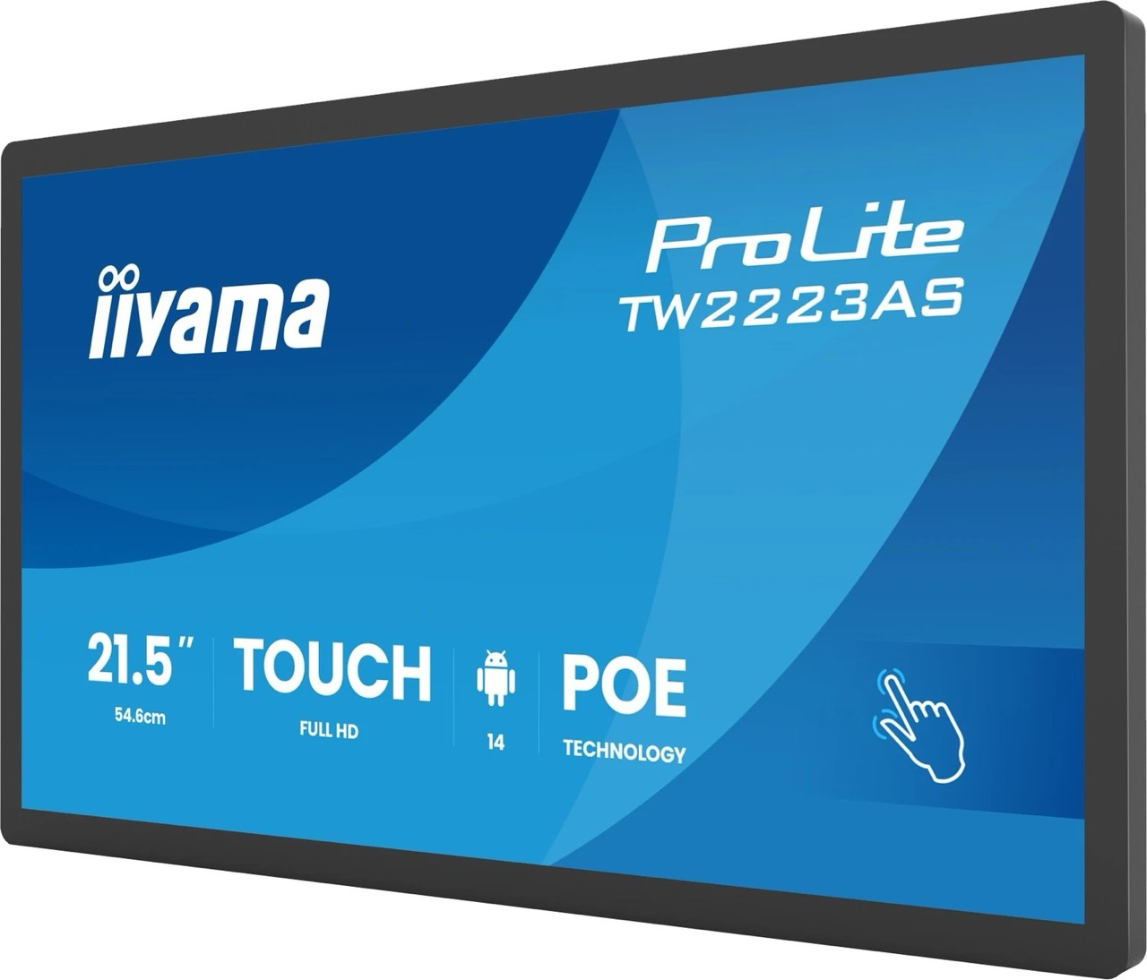 Iiyama ProLite TW2223AS 21,5" TOUCH Full HD Monitor mit POE-Technologie.