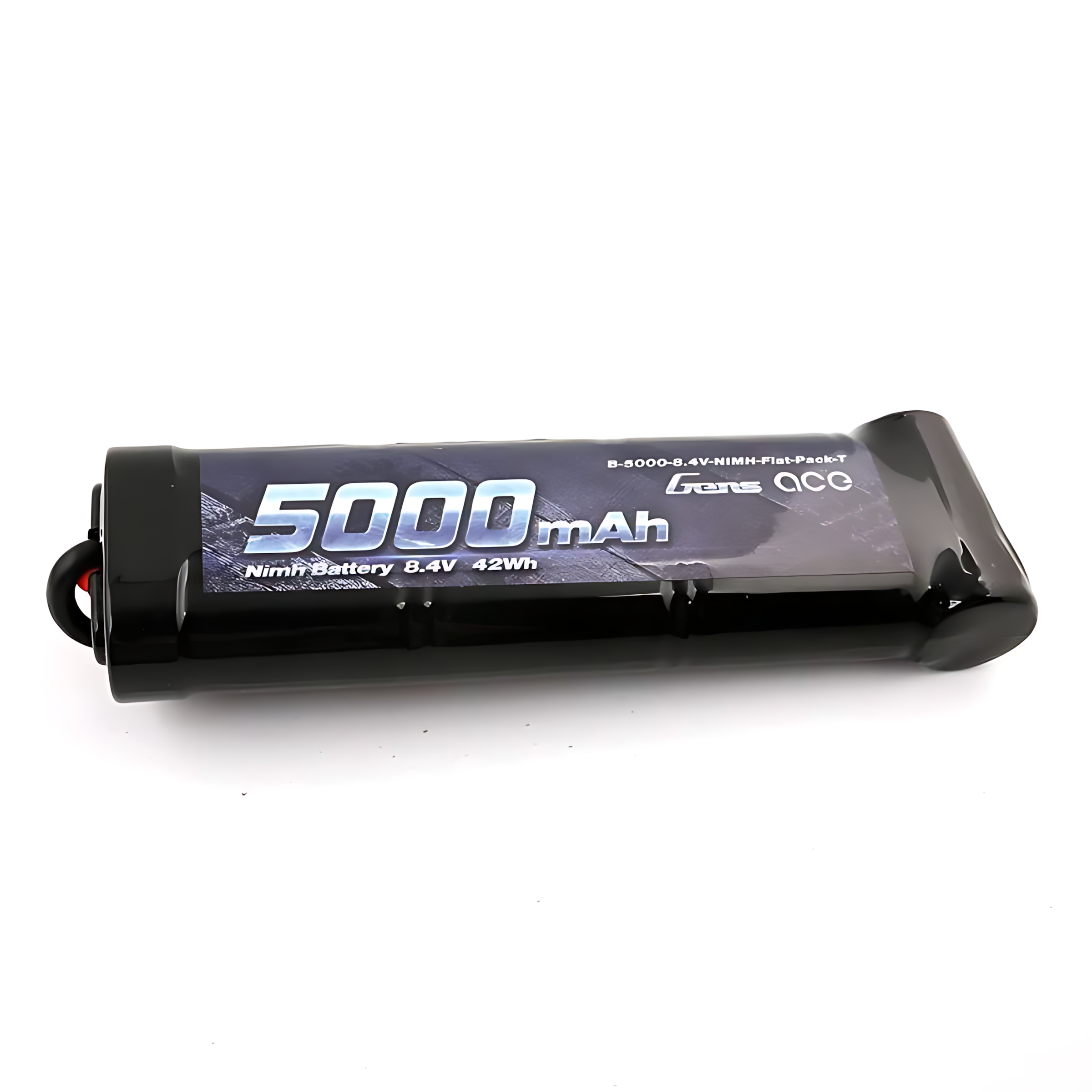 Czarna bateria NiMH 8,4V 5000mAh z czerwonym i czarnym przewodem.