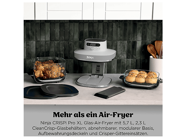 NINJA Crispi Pro 5-in-1 Heissluftfritteuse 2000 Watt Weiss