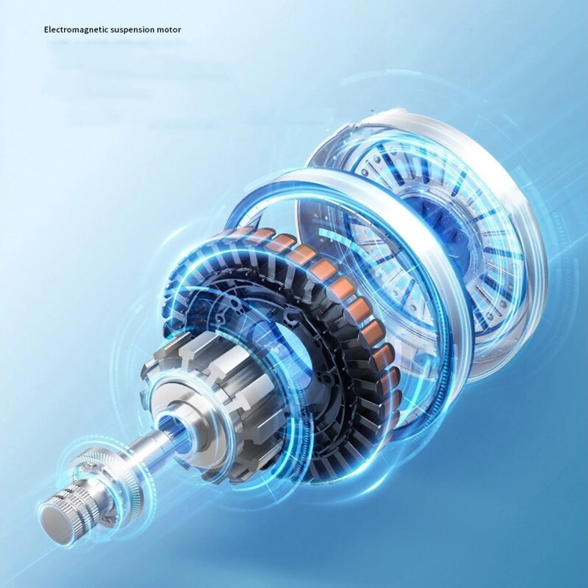 Detailansicht eines elektromagnetischen Motors mit Zahnrädern und Spulen