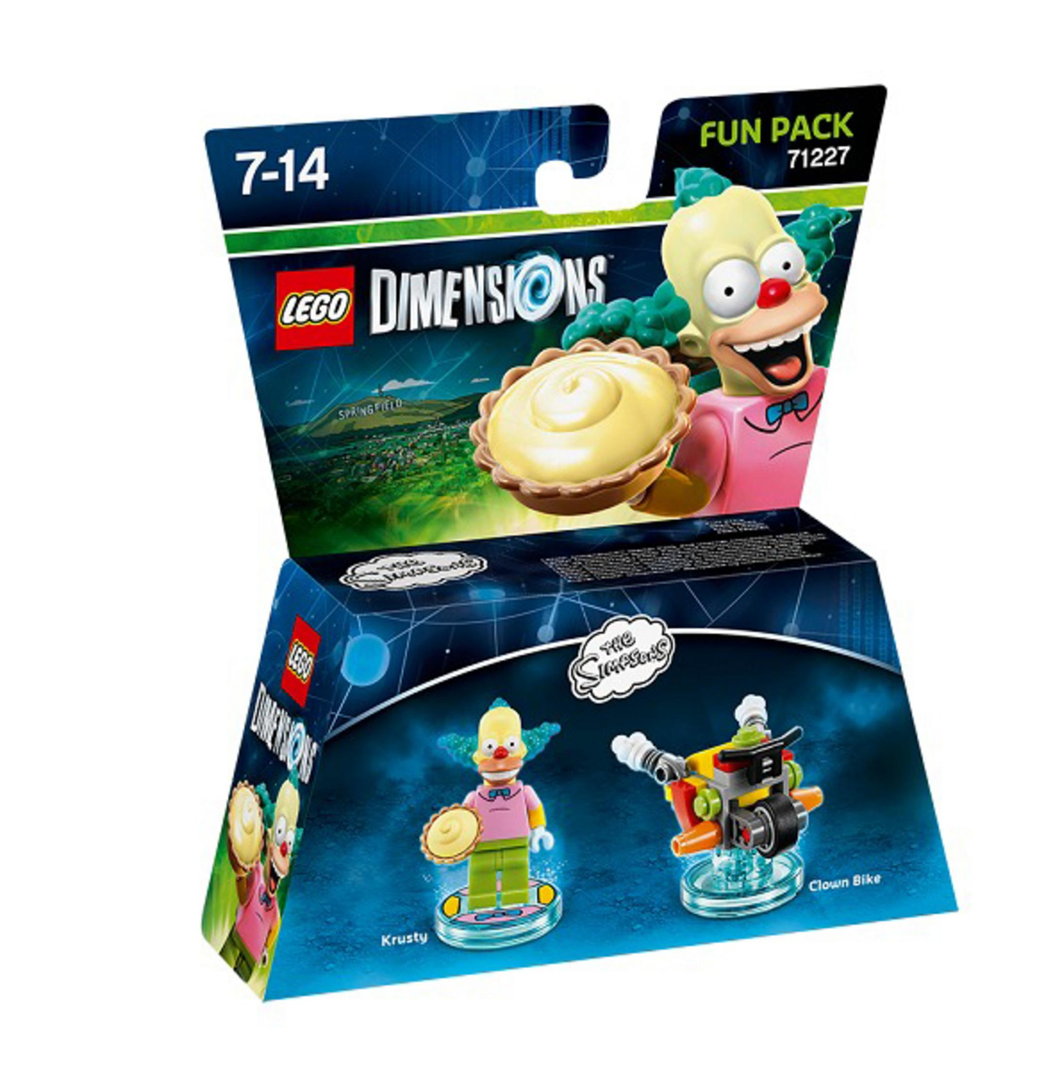 LEGO Dimensions Krusty Fun Pack con Krusty il Clown e una Bici da Clown.