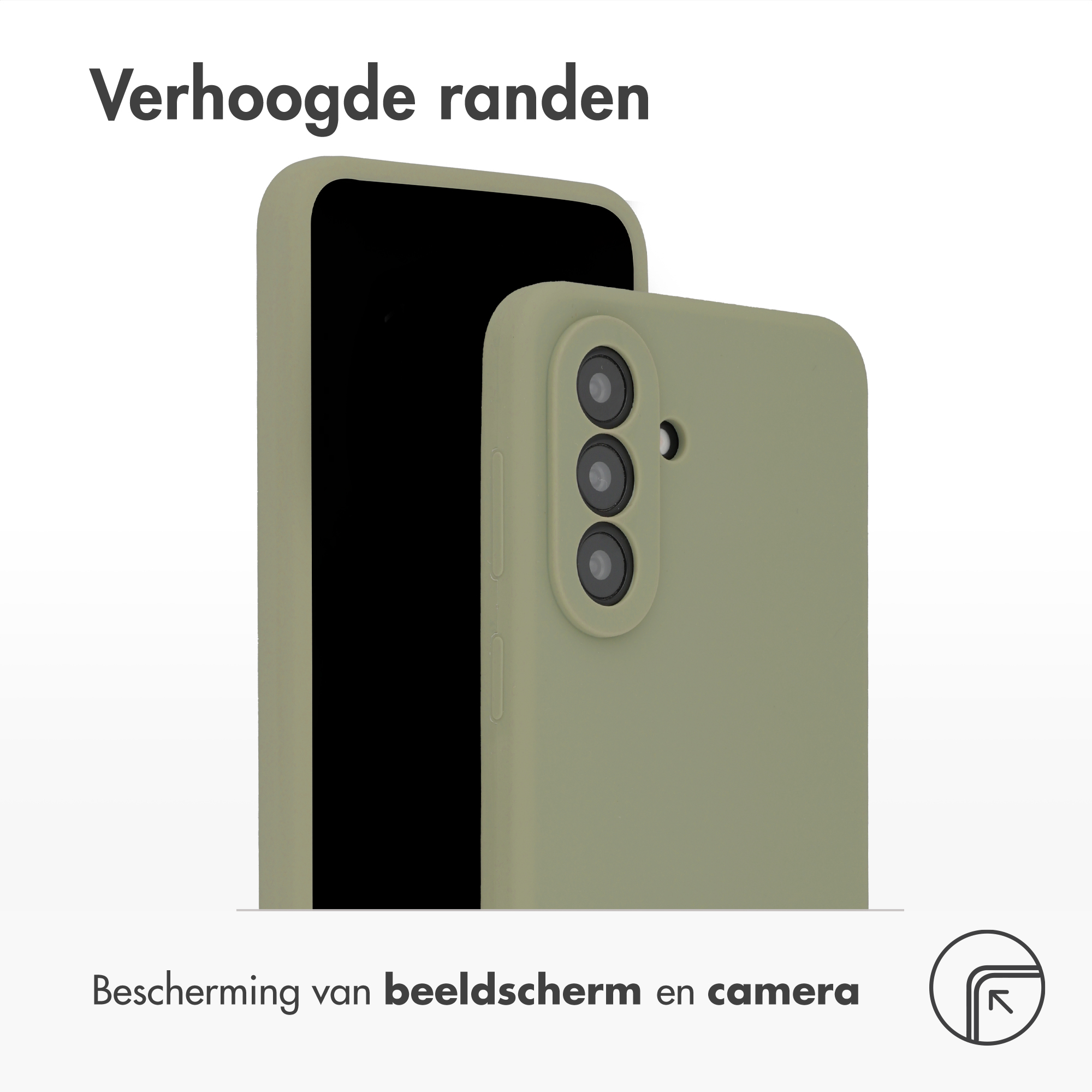 Ein grünes Handy mit erhöhten Rändern und drei Kameras.