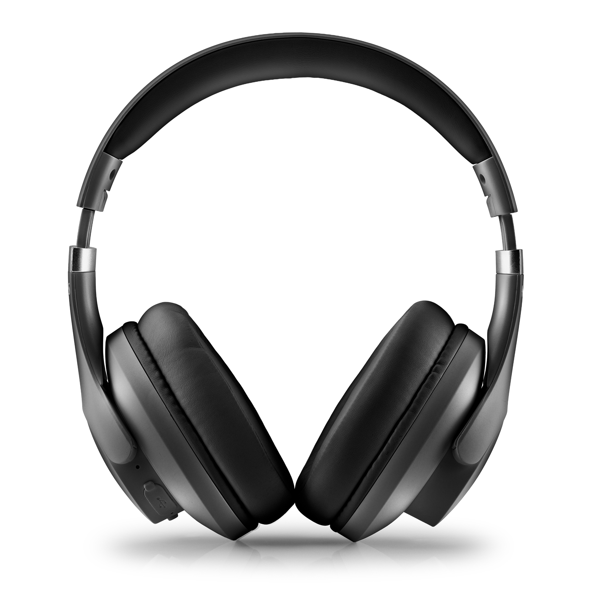 Cuffie nere over-ear con padiglioni imbottiti e archetto regolabile.