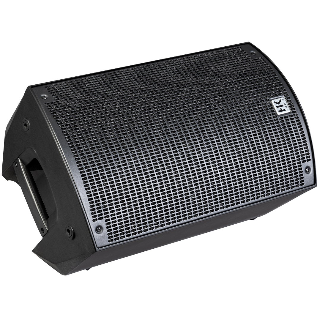 Black speaker with a grille and HK Audio logo.