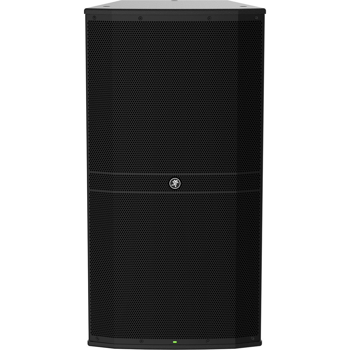 A large black speaker with a circular logo in the center.