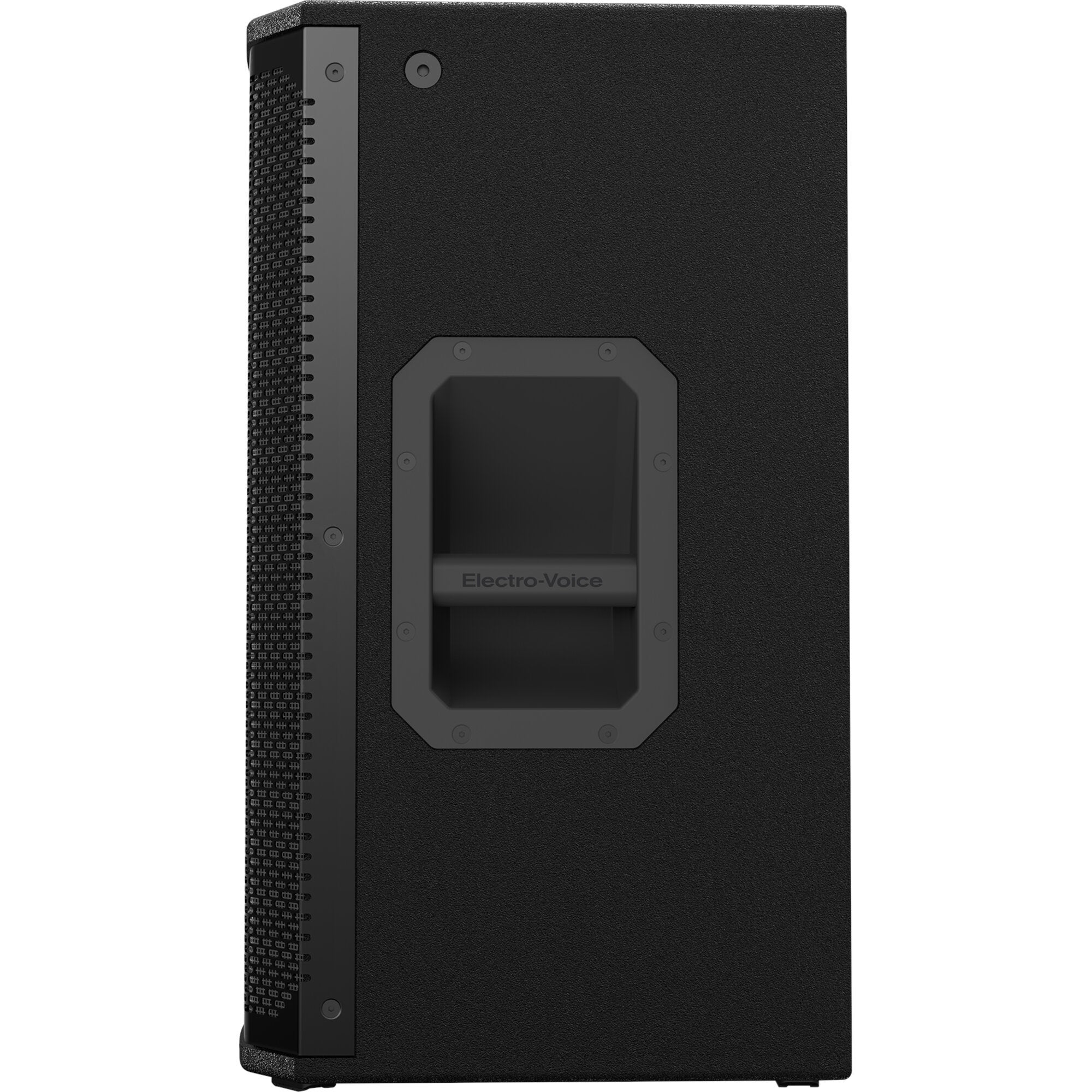 Black speaker with a handle and Electro-Voice logo.
