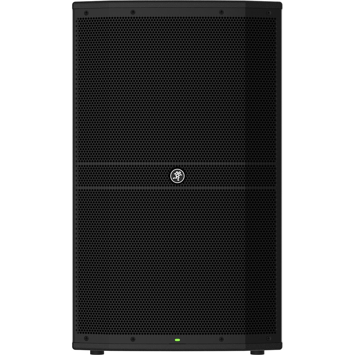 Altoparlante nero con griglia e logo centrale. LED verde in basso.
